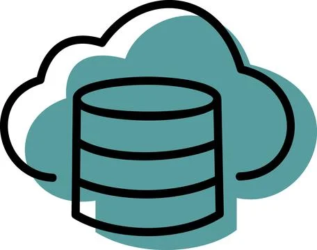Cloud database storage and management icon Stock Illustration