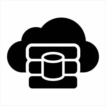 Cloud database storage management icon 8K ultra quality image ratio Stock Illustration