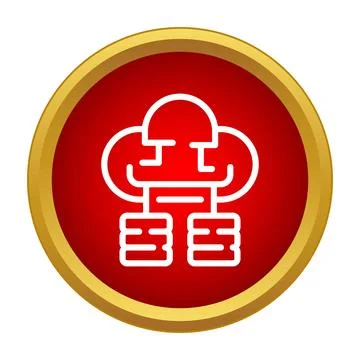 Cloud database storage network server architecture icon Stock-Illustration