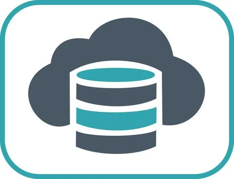 Cloud database storage server flat icon Stock Illustration