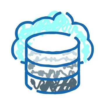Cloud database storing computing center information icon 库存插图