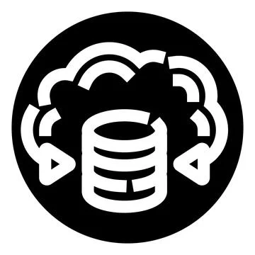 Cloud database synchronization and data storage icon Stock Illustration