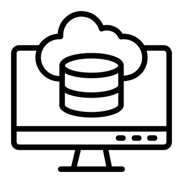 Cloud database Vector Icon Design Illustration Illustrazione stock