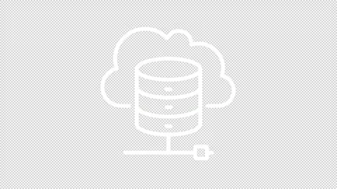 Cloud database white line animation Stock Footage 340285456
