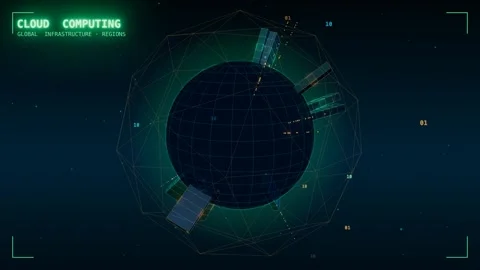 Cloud datacenter clusters uplink shell Stock Footage 339993999