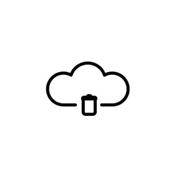 Cloud delete icon vector outline style Stock Illustration