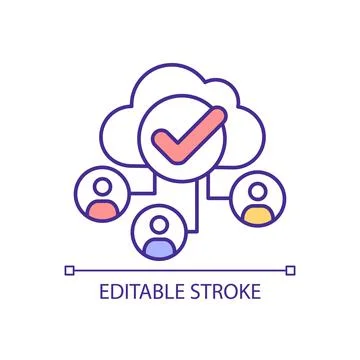 Cloud delivered unified communications system RGB color icon Stock Illustration