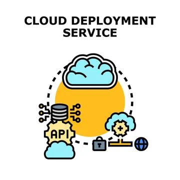 Cloud deployment service application technology concept Stock Illustration