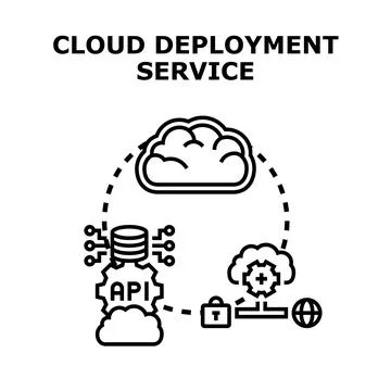 Cloud deployment service application technology concept Illustrazione stock