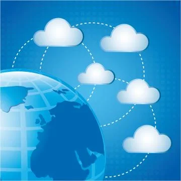 Cloud design over  cblue background, vector illustration 스톡 일러스트