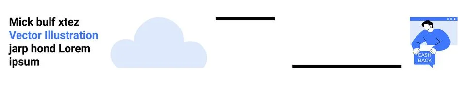 Cloud Design with Text Elements and Human Figure in Blue for Web Pages Stock Illustration