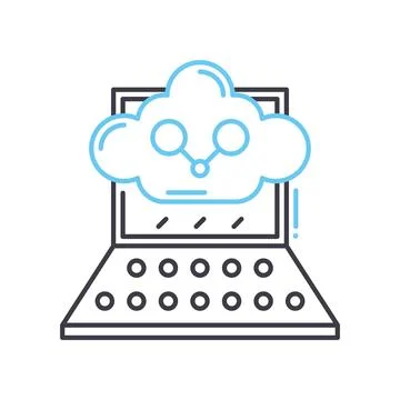 Cloud device line icon, outline symbol, vector illustration, concept sign Stockillustratie