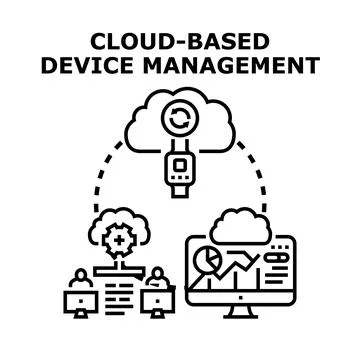 Cloud device management system for digital computing 스톡 일러스트