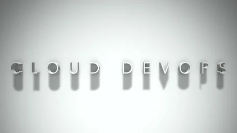 Cloud devops 3D title animation with shadows on a white background Stock Footage 298004401