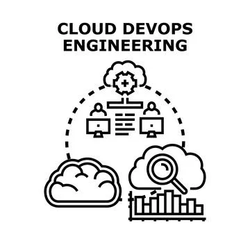 Cloud devops engineering managing development operations projects Stock Illustration