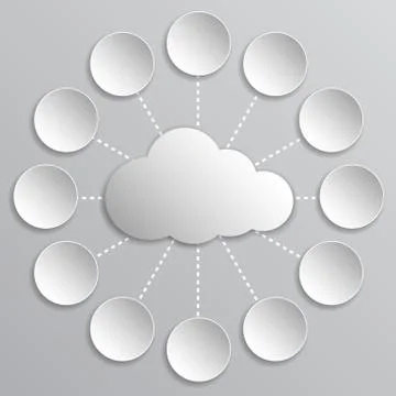 Cloud diagram (12 options) Stock Illustration