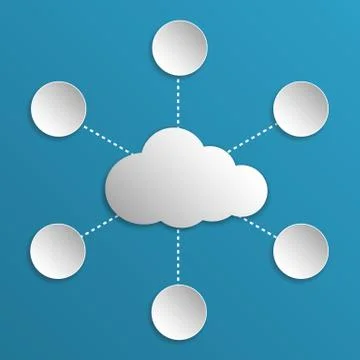 Cloud diagram (6 options) Stock Illustration