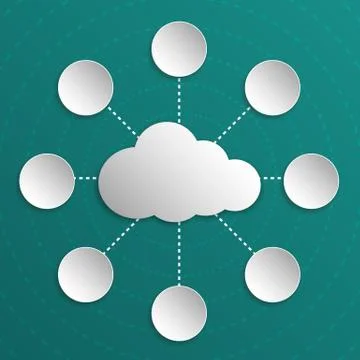 Cloud diagram (8 options) Stock Illustration