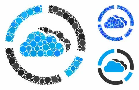 Cloud diagrams Composition Icon of Circle Dots Stock Illustration