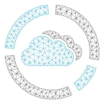 Cloud Diagrams Polygonal Frame Vector Mesh Illustration Stock Illustration