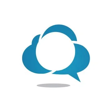 Cloud dialog balloons bubble speech logo vector icon illustrations Stock Illustration