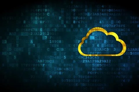 Cloud on digital background Illustrazione stock