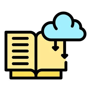 Cloud digital reading icon vector flat Stock Illustration