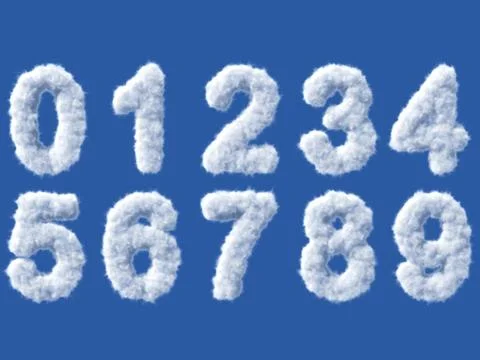 Cloud digits on white background Stock Illustration