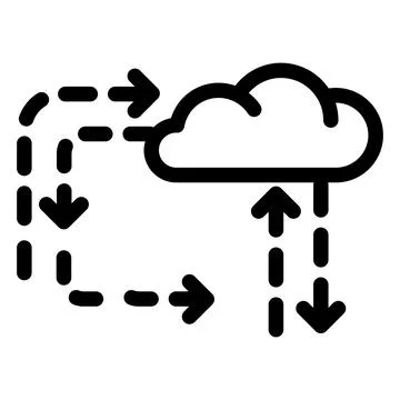 Cloud direction icon, outline style Stock Illustration