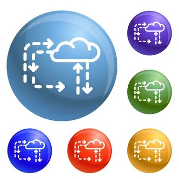 Cloud direction icons set vector イラスト素材