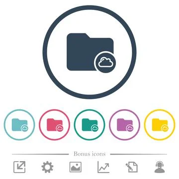Cloud directory flat color icons in round outlines Stock Illustration