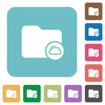 Cloud directory rounded square flat icons Illustrazione stock