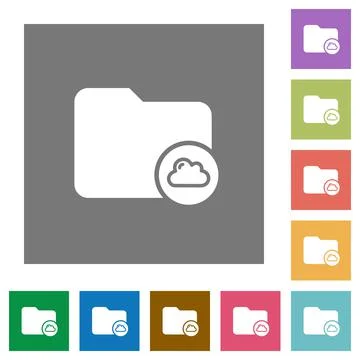 Cloud directory square flat icons Ilustración de archivo