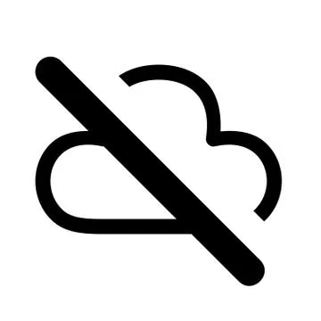Cloud Disable Icon Stock Illustration