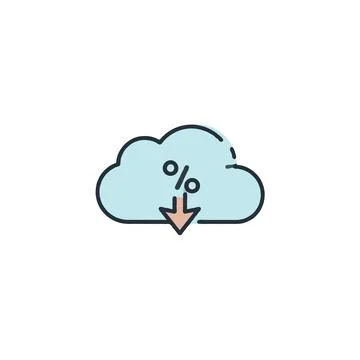 Cloud discount promotion vector illustration showcasing data savings and co.. Illustrazione stock