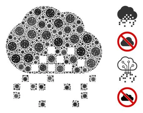Cloud Dissipation Collage of CoronaVirus Elements Illustrazione stock