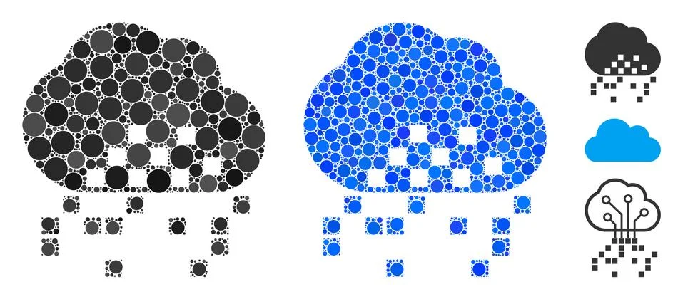 Cloud Dissipation Composition Icon of Spheric Items 스톡 일러스트