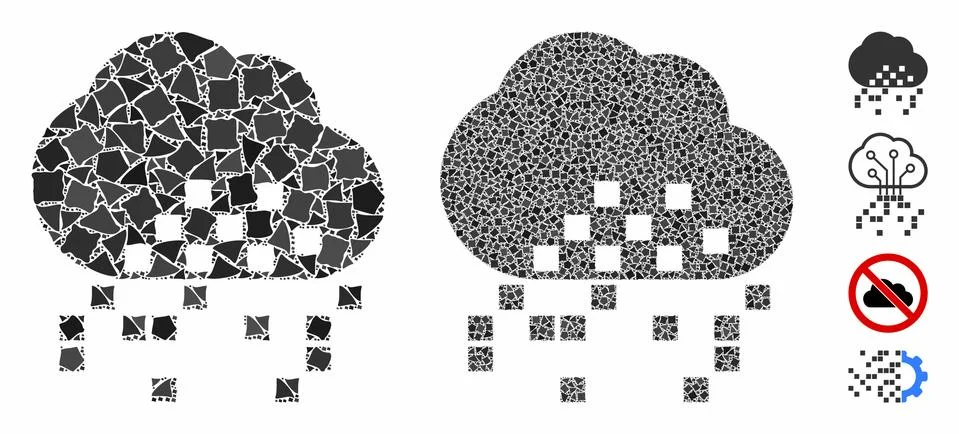 Cloud dissipation Mosaic Icon of Bumpy Parts Stock Illustration