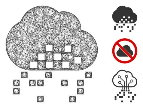Cloud Dissipation Polygonal Web Vector Mesh Illustration Illustrazione stock