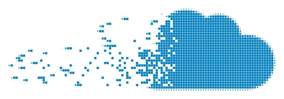 Cloud Dissolved Pixel Icon Stock Illustration