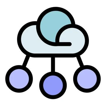 Cloud distributing data to multiple devices, symbolizing efficient informatio Illustrazione stock