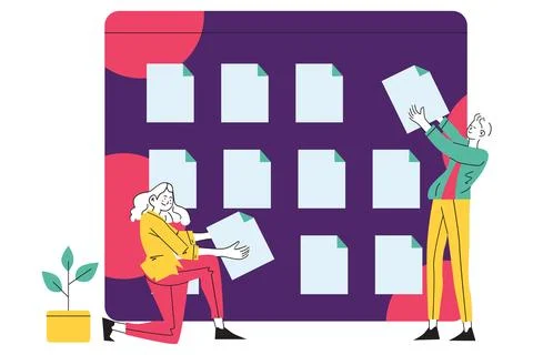 Cloud Document and File Sharing Stock Illustration