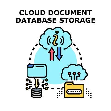 Cloud document database storage concept operating information technology Stock-Illustration
