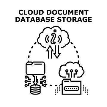 Cloud document database storage concept operating information technology Illustrazione stock