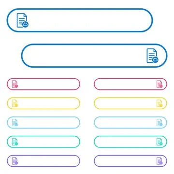 Cloud document icons in rounded color menu buttons 스톡 일러스트