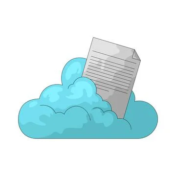 Cloud document illustration 스톡 일러스트