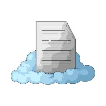 Cloud with document illustration 스톡 일러스트