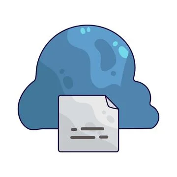 Cloud with document illustration Stock Illustration