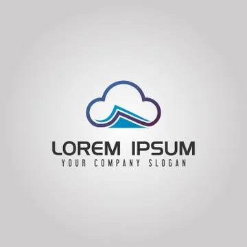 Cloud document logo design concept template Stock Illustration