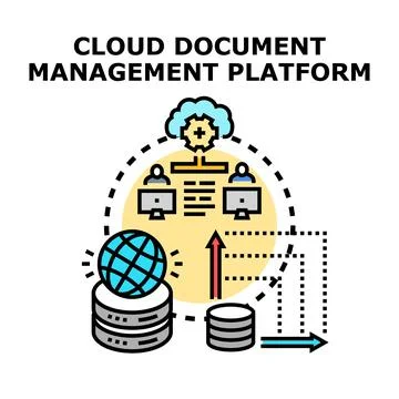 Cloud document management platform system concept Stock Illustration